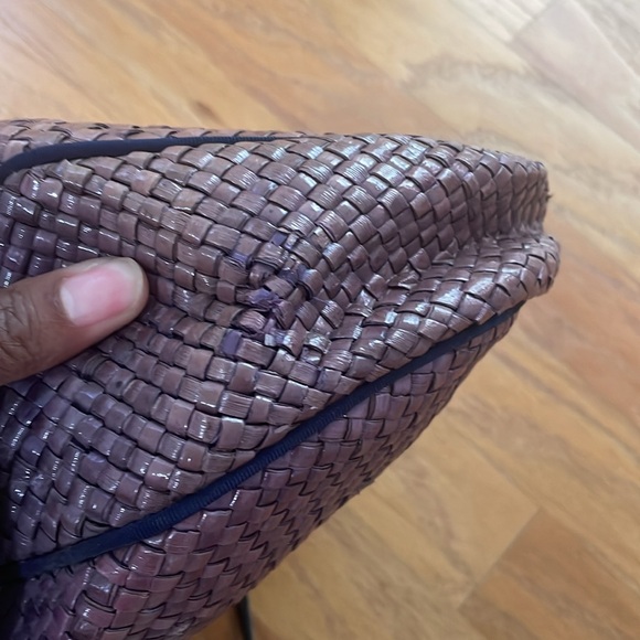 Vintage Neiman Marcus purple Straw Crossbody Bag - Picture 10 of 16